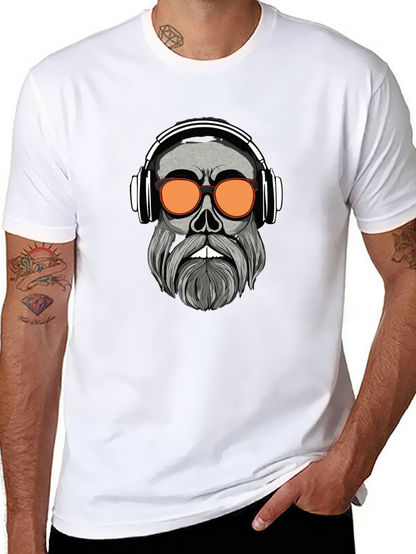 Camiseta Negra con Diseño Calavera Moderna