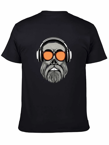 Camiseta Negra con Diseño Calavera Moderna