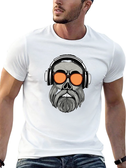 Camiseta Negra con Diseño Calavera Moderna