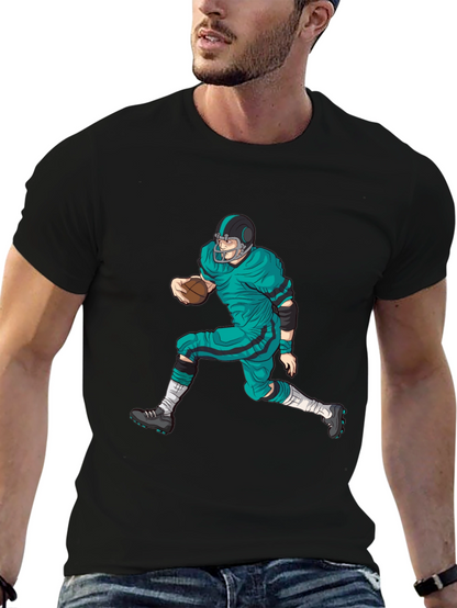 Camiseta Negra con Diseño de Futbol Americano