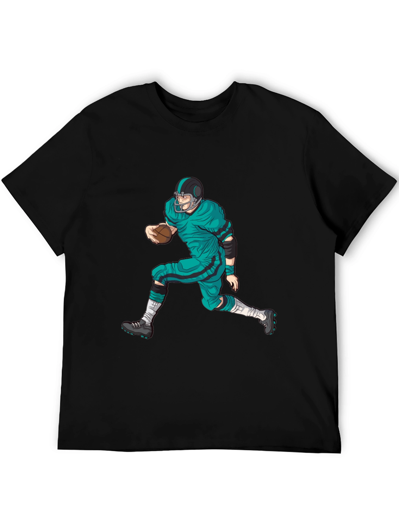 Camiseta Negra con Diseño de Futbol Americano