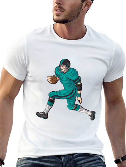 Camiseta Negra con Diseño de Futbol Americano