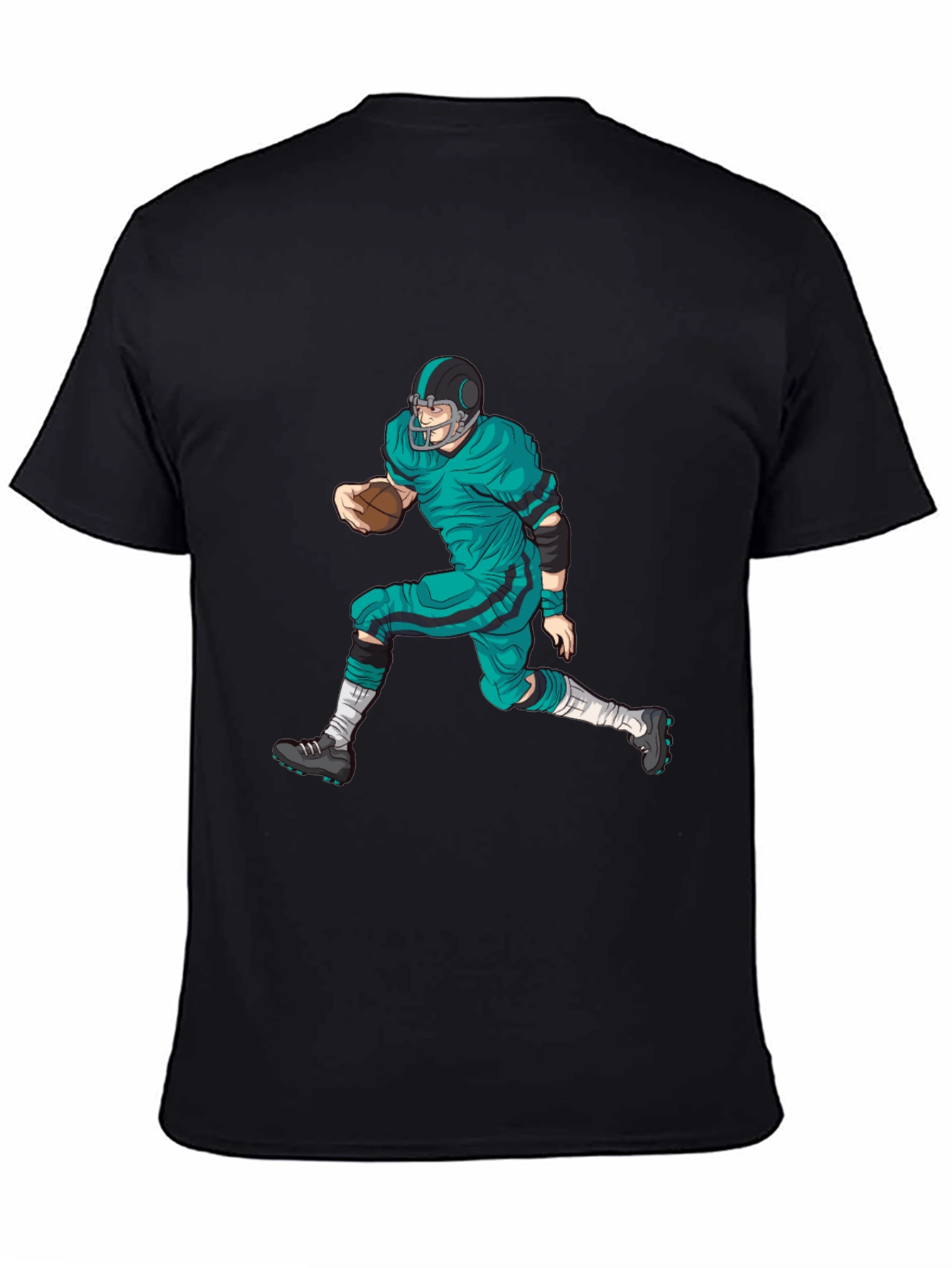 Camiseta Negra con Diseño de Futbol Americano