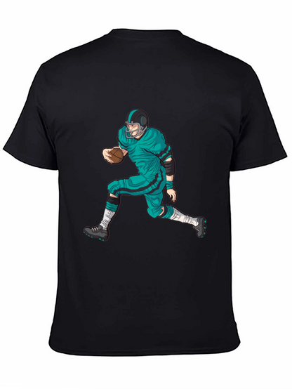 Camiseta Negra con Diseño de Futbol Americano