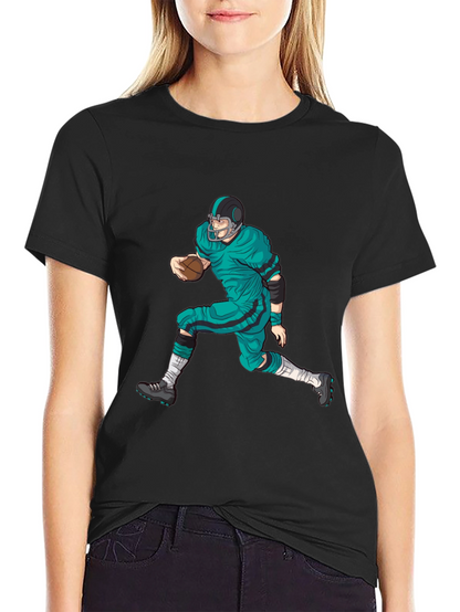 Camiseta Negra con Diseño de Futbol Americano