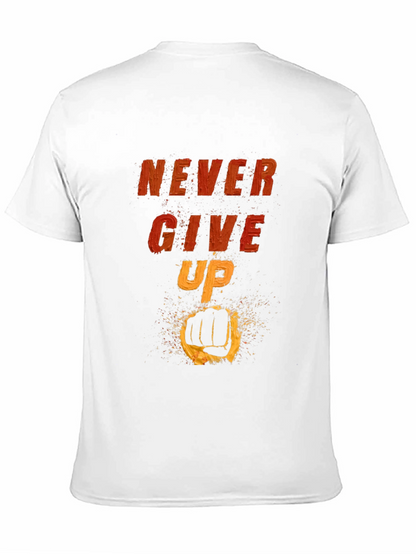 Camiseta Negra Motivacional: Never Give Up