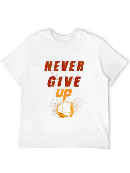 Camiseta Negra Motivacional: Never Give Up