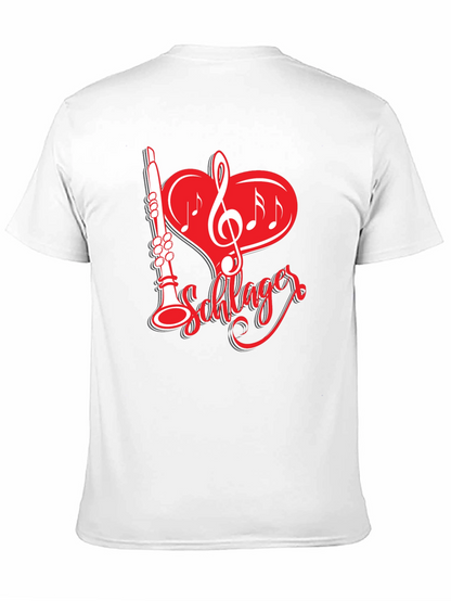 Camiseta Negra Música Schlager Corazón Clarinete