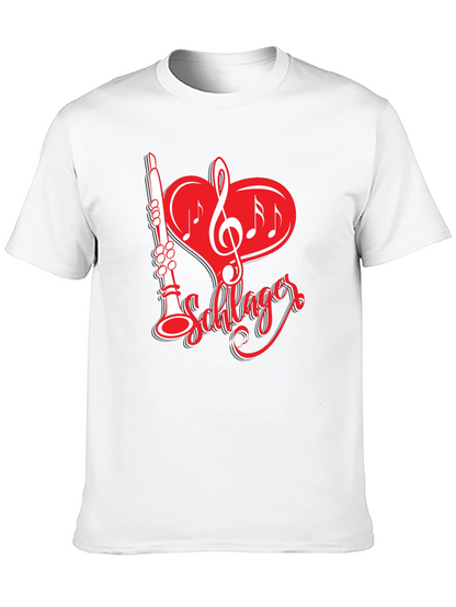 Camiseta Negra Música Schlager Corazón Clarinete