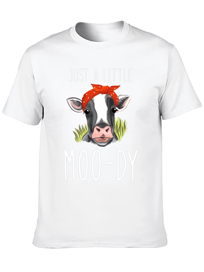Camiseta Negra Just a Little Moo-dy con Vaca
