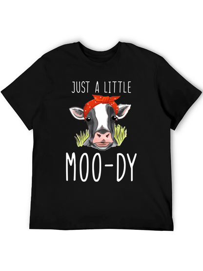 Camiseta Negra Just a Little Moo-dy con Vaca