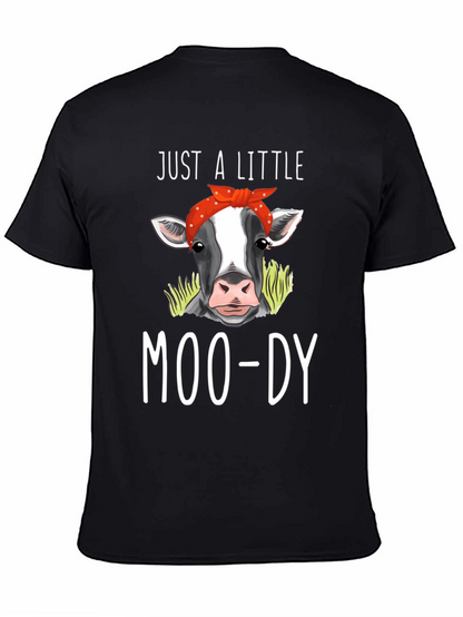 Camiseta Negra Just a Little Moo-dy con Vaca