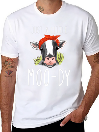 Camiseta Negra Just a Little Moo-dy con Vaca