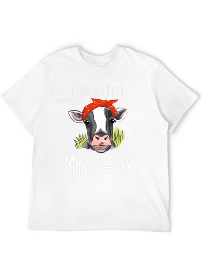 Camiseta Negra Just a Little Moo-dy con Vaca