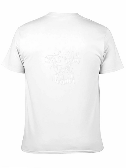 Camiseta Negra: Work Hard Travel Harder
