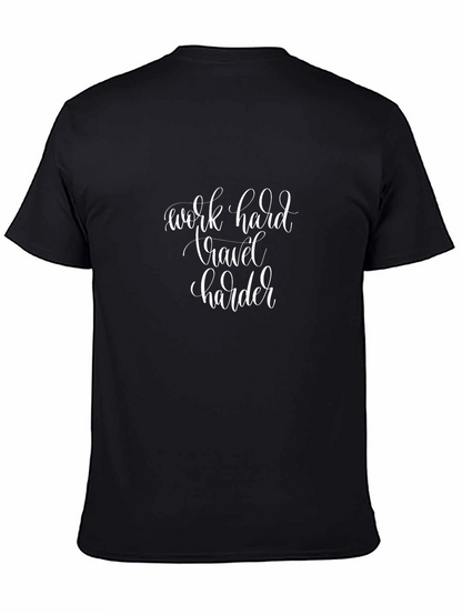 Camiseta Negra: Work Hard Travel Harder