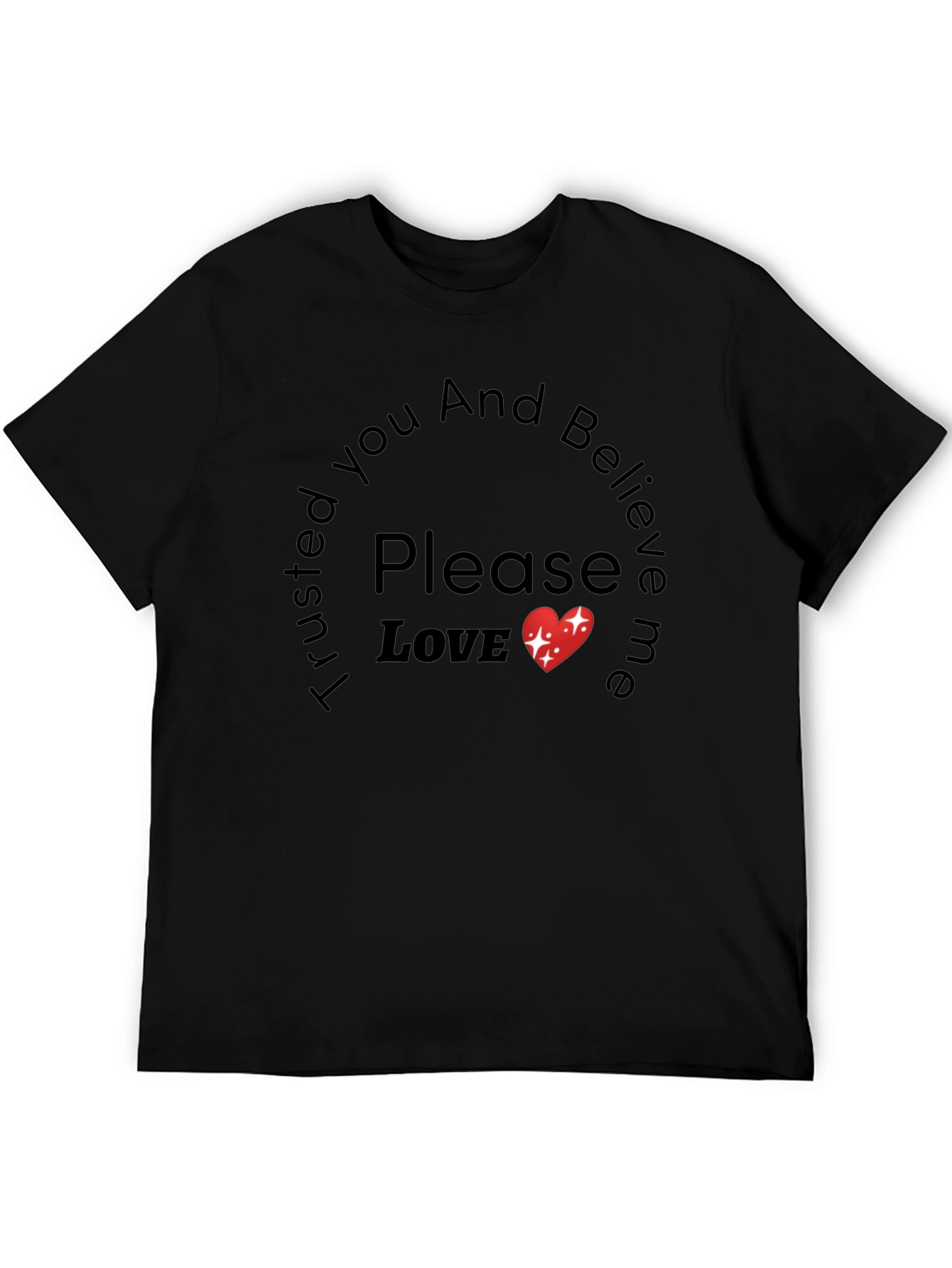 Camiseta Negra Trust Please Love para Hombre