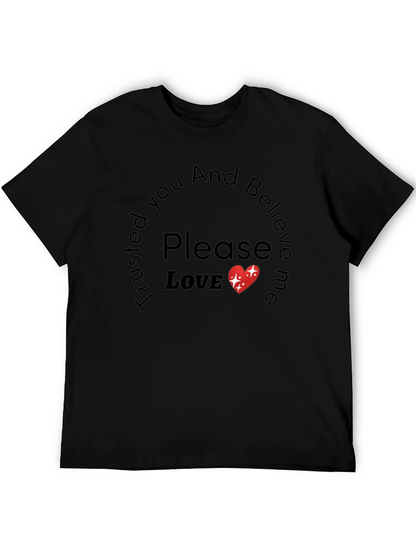 Camiseta Negra Trust Please Love para Hombre