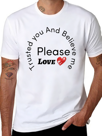 Camiseta Negra Trust Please Love para Hombre
