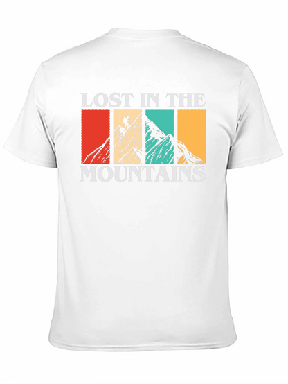 Camiseta Negra Lost in the Mountains para Aventureros