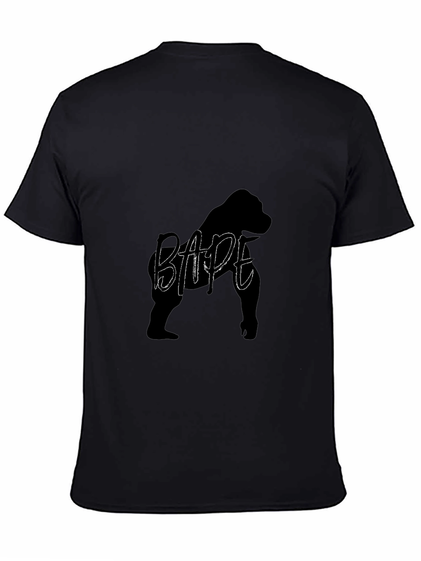 Camiseta Negra Hombre Diseño BAPE