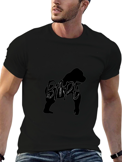 Camiseta Negra Hombre Diseño BAPE