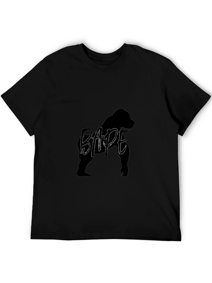 Camiseta Negra Hombre Diseño BAPE