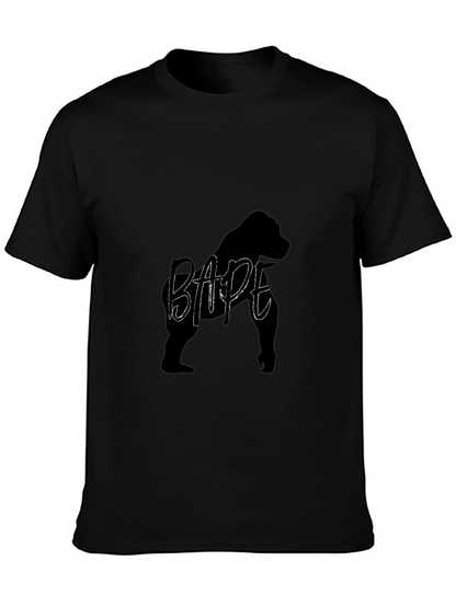 Camiseta Negra Hombre Diseño BAPE