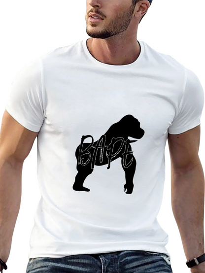 Camiseta Negra Hombre Diseño BAPE