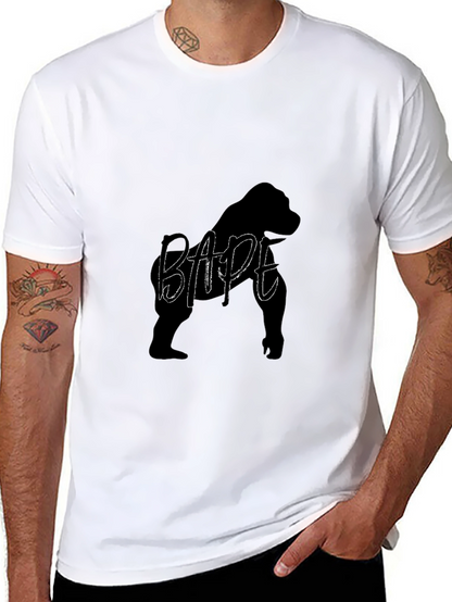 Camiseta Negra Hombre Diseño BAPE
