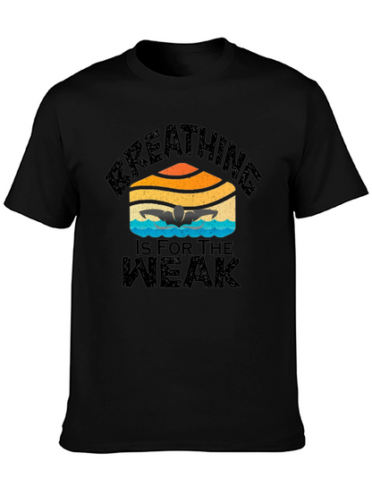 Camiseta Negra Natación: Respirar Es Para Débiles