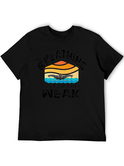Camiseta Negra Natación: Respirar Es Para Débiles