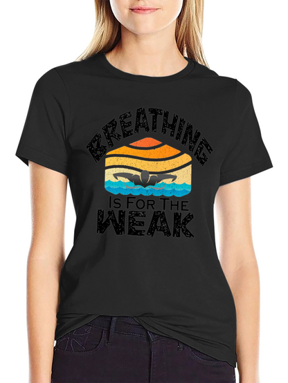 Camiseta Negra Natación: Respirar Es Para Débiles