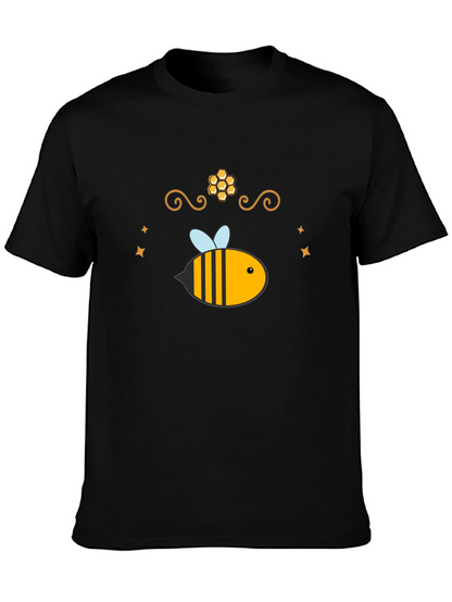 Camiseta Negra con Diseño de Abeja Dulce