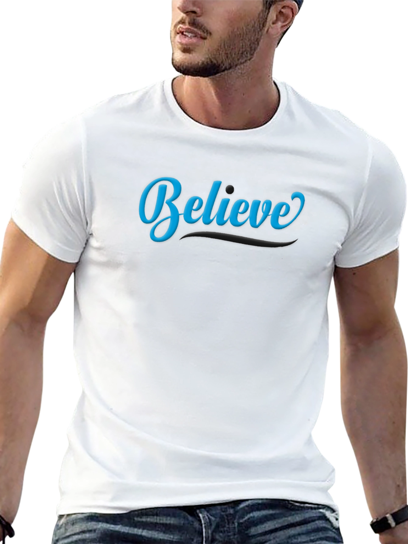 Camiseta Negra: Cree en Ti