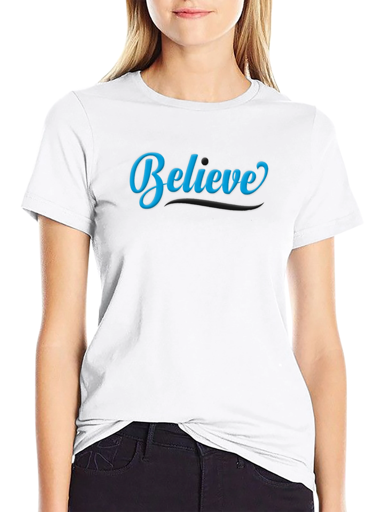 Camiseta Negra: Cree en Ti