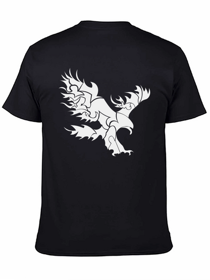 Camiseta Negra con Diseño de Águila Tribal