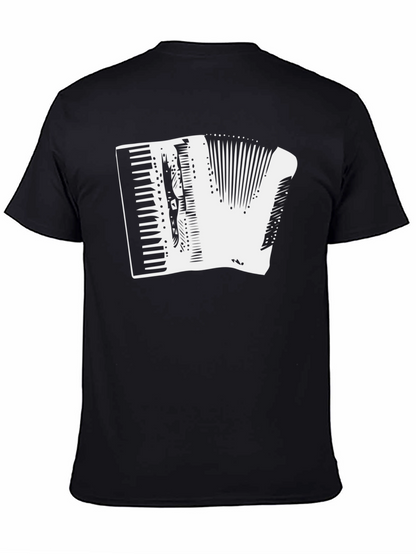 Camiseta Negra con Diseño de Acordeón