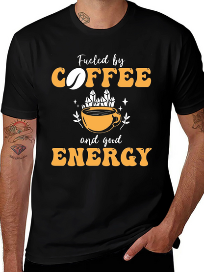 Camiseta Negra con Diseño Coffee & Energy