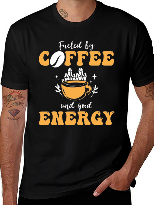 Camiseta Negra con Diseño Coffee & Energy