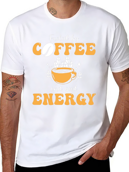 Camiseta Negra con Diseño Coffee & Energy