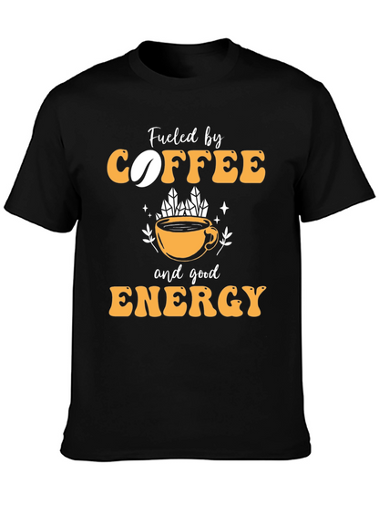 Camiseta Negra con Diseño Coffee & Energy
