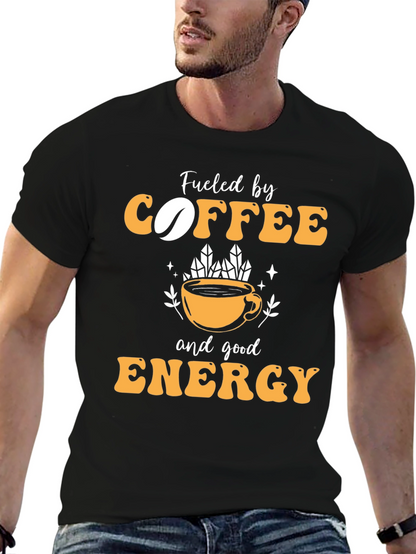 Camiseta Negra con Diseño Coffee & Energy