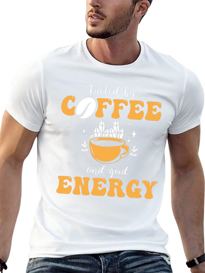 Camiseta Negra con Diseño Coffee & Energy