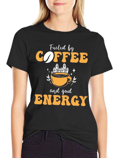 Camiseta Negra con Diseño Coffee & Energy