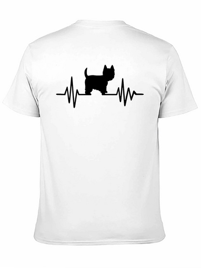 Camiseta Negra con Diseño de Latido de Perro