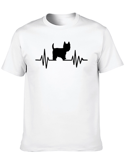 Camiseta Negra con Diseño de Latido de Perro