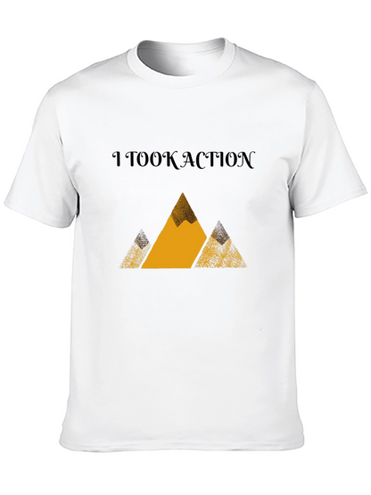 Camiseta Negra con Diseño de Montañas