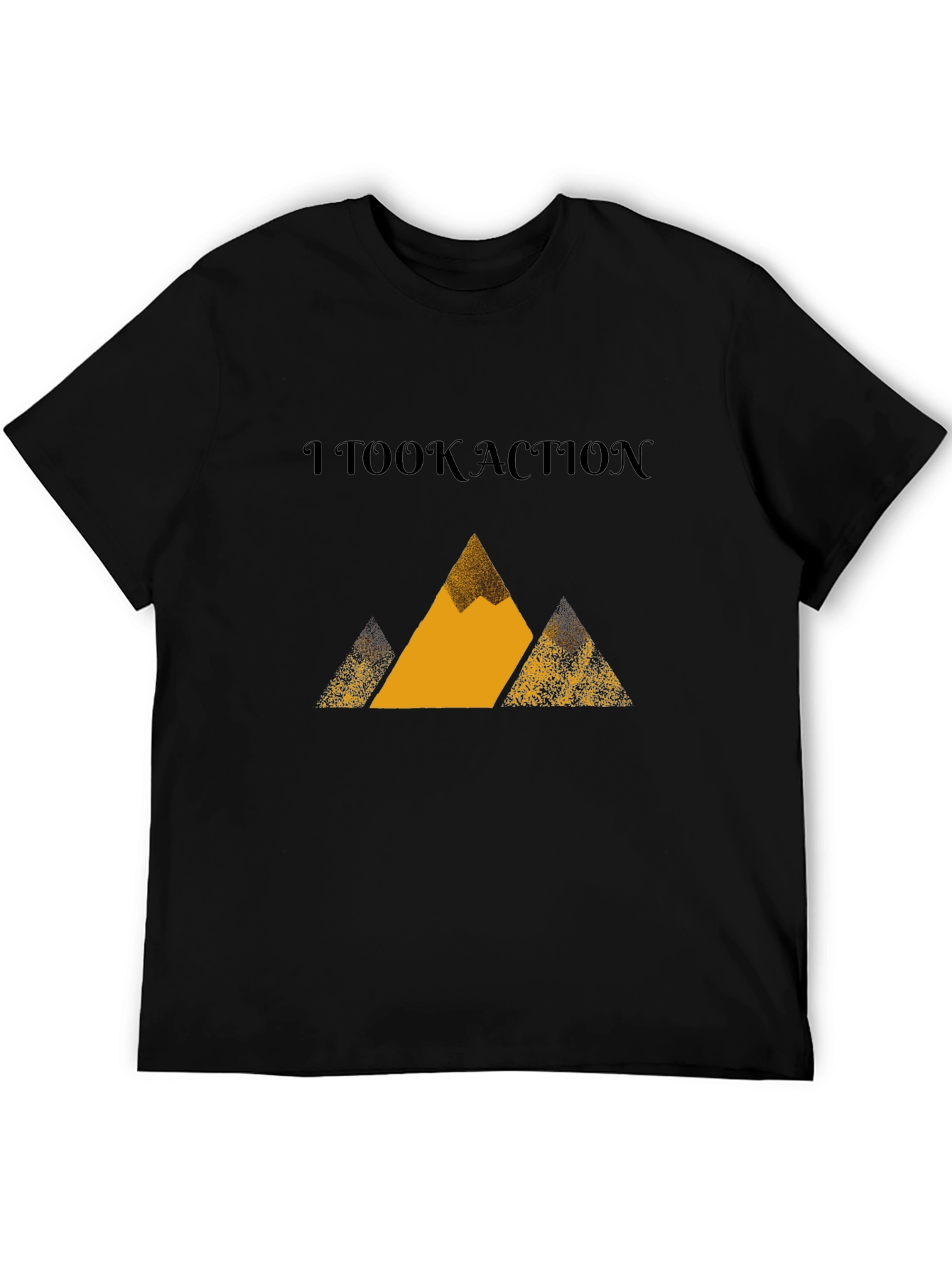 Camiseta Negra con Diseño de Montañas