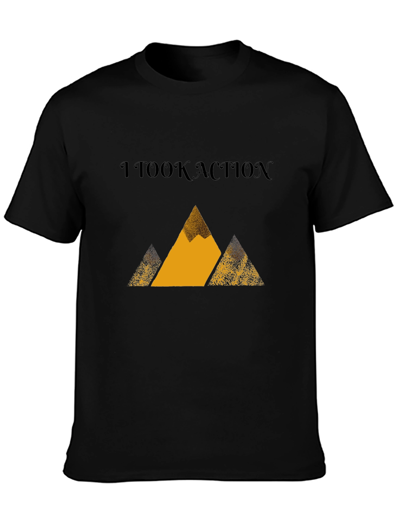 Camiseta Negra con Diseño de Montañas